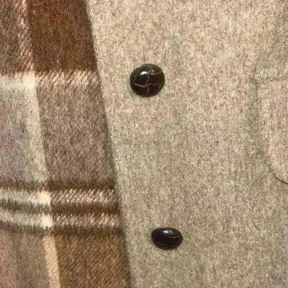 Vintage M Linman wool Burberry pattern Coat - Picture 3 of 11